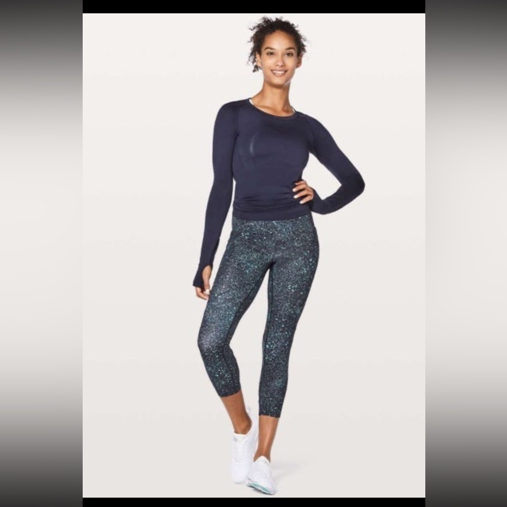 Lululemon Lead The Pack Crop Mineralize Multi Splatter Legging sz 10